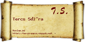 Tercs Sára névjegykártya